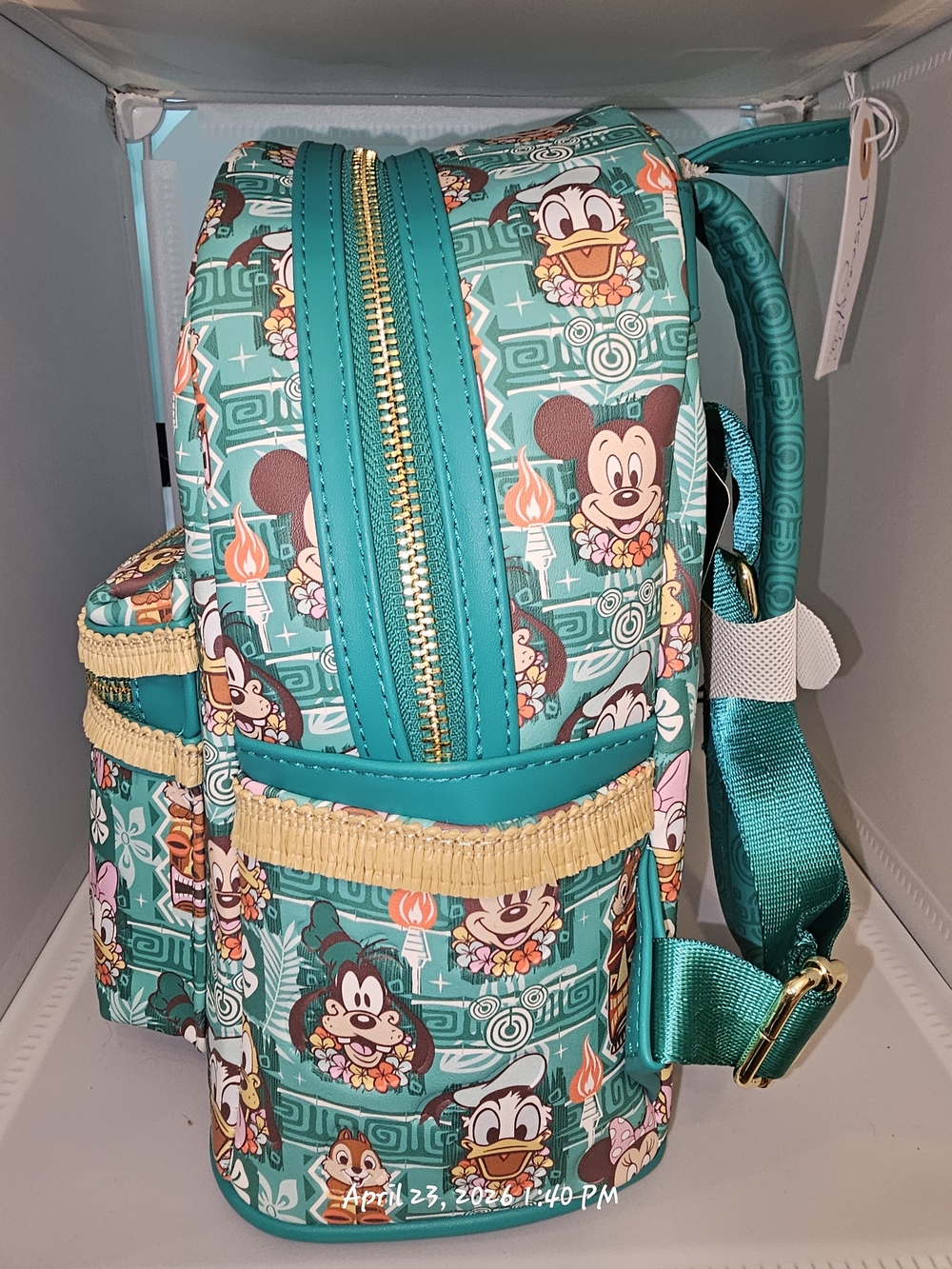 Disney Loungefly Teal Tiki Character Mini Backpack - Picture 4 of 4